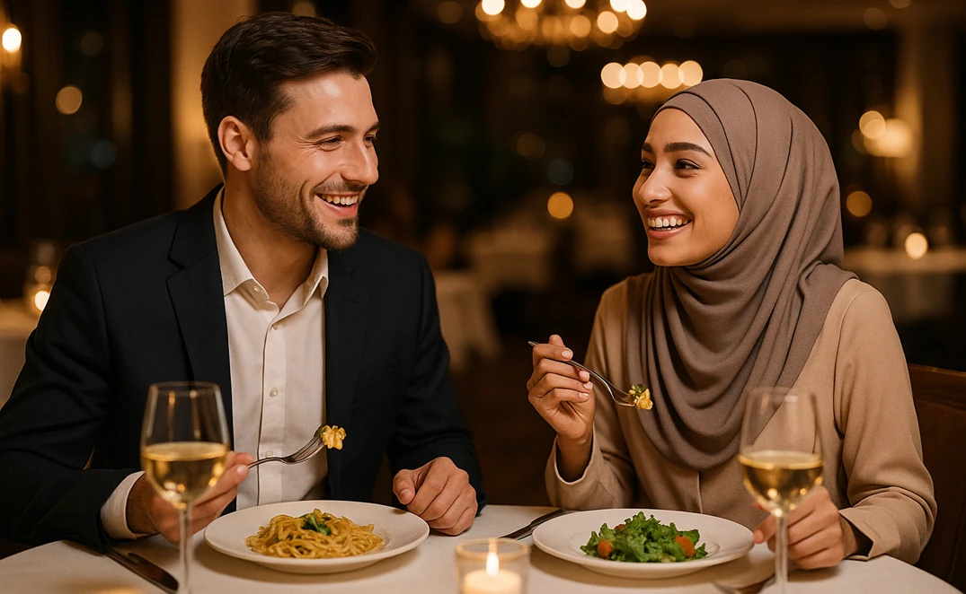 Illustration of blind dating